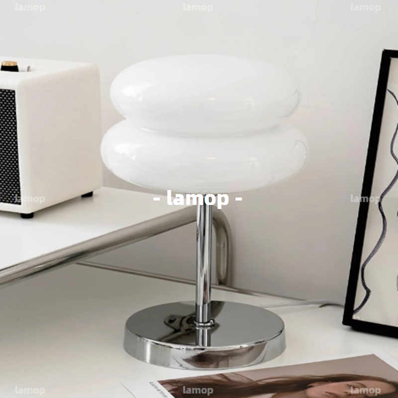 Lighting Decor Bedroom - Bauhaus Cream-Globe Tischlampe, Mid-Century Minimalistisch, INS-Stil,