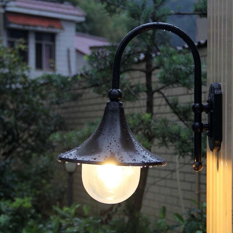 Lighting Metal Wall Decor - Europäische Klassische Metall-Glas Wasserdichte LED-Wandleuchte für