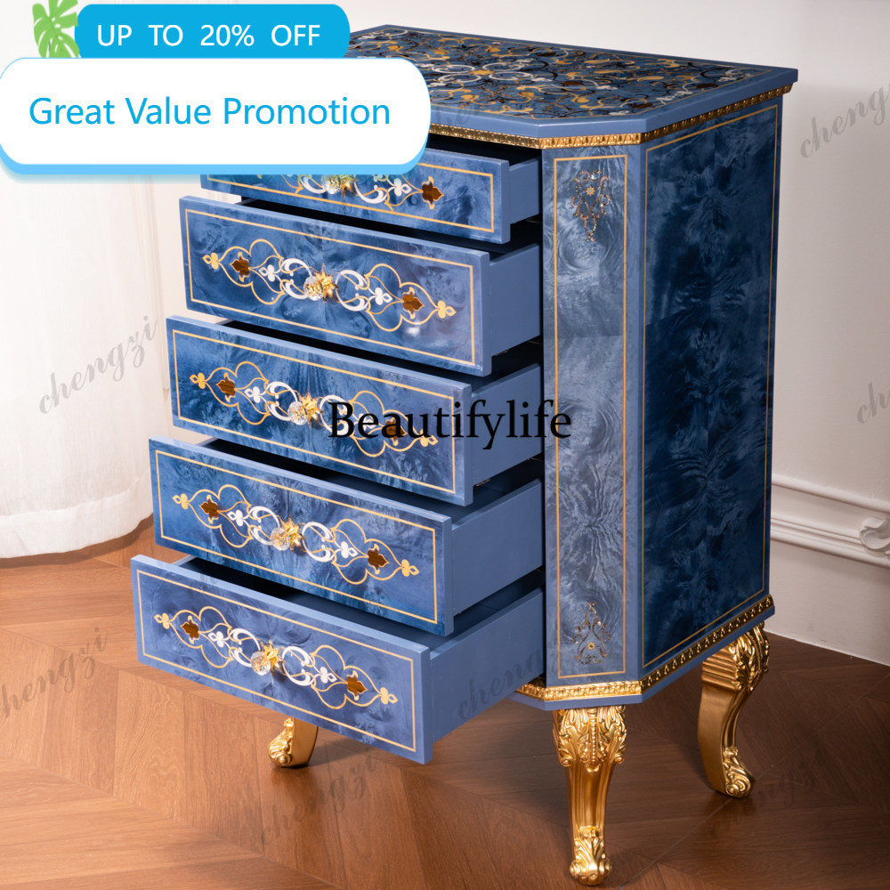 Decor Lighting & Decor Fires - M178 Französischer Retro-Schnitzschrank, amerikanischer Massivholzschrank, Kunst-Luxus-Dekorschrank