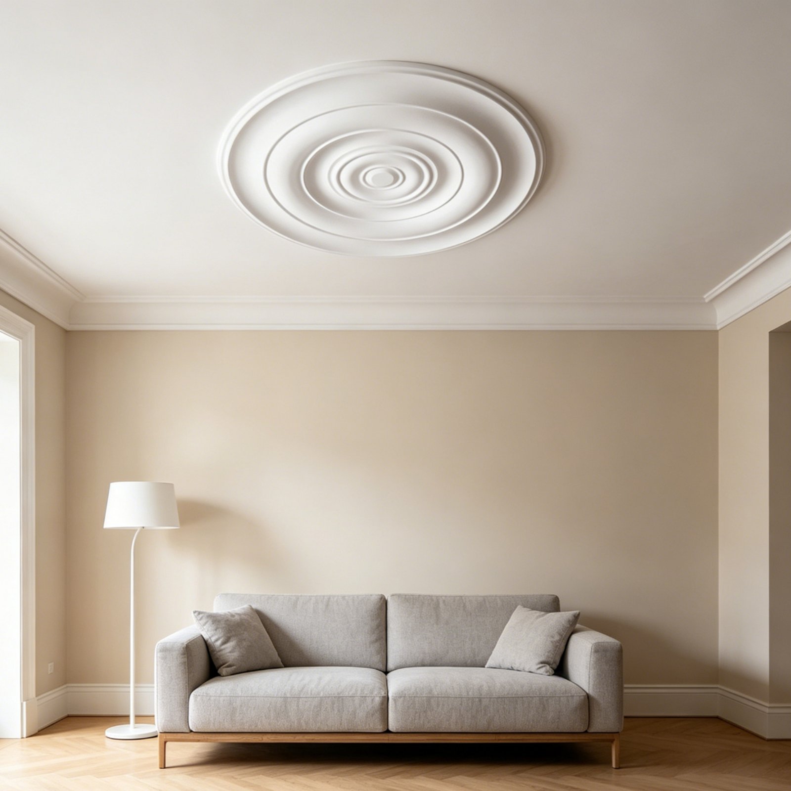 Decor Lighting & Decor Fires - Runde Deckenrosette im Europäischen Design, PU-Deckenornament,