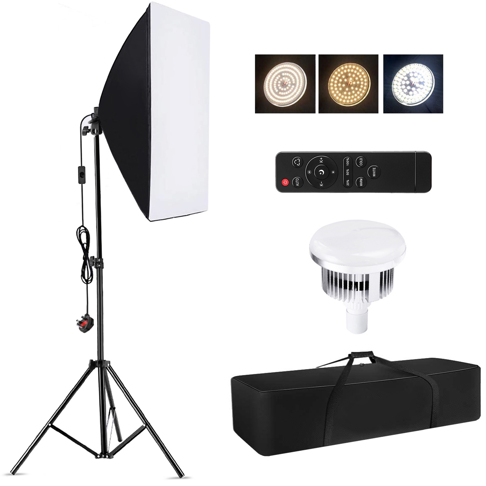 Lighting Gallery - Camnoon Studio Fotografie-Lichtset Softbox-Beleuchtungsset mit 85W