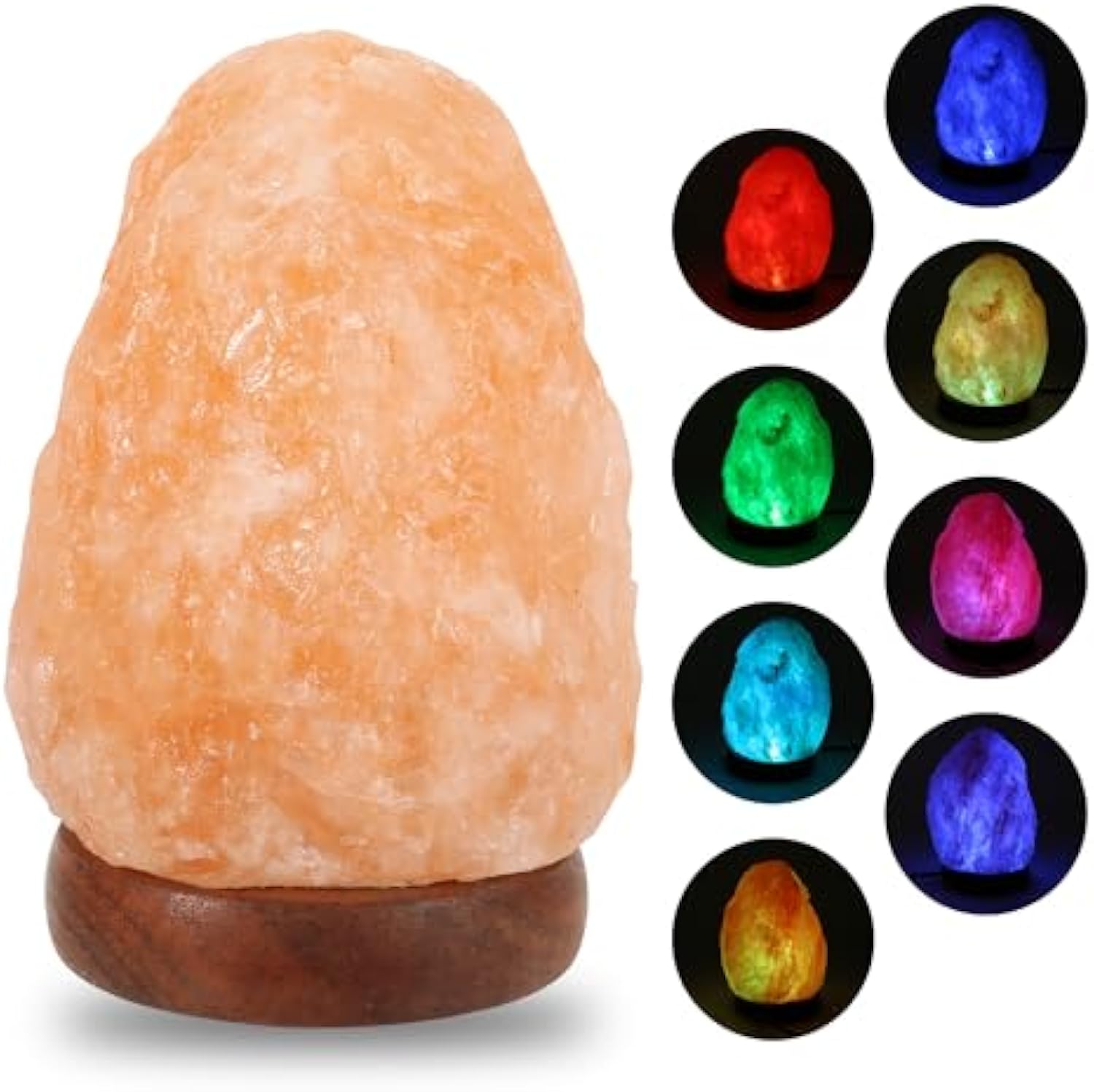 Himalayan Salt Lamp - Organische Himalaya-Salzlampe mit 7 Farben, LED-Lampe,