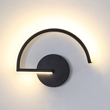 Decor Lighting & Decor Fires - Moderne Nordische LED-Wandleuchte, Minimalistische Schwarze Geometrische